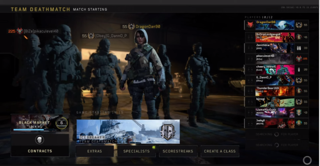 Главное меню Call of Duty: Black Ops 4